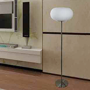 floor lamp with white glass shade