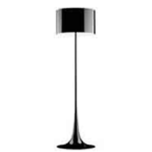 floor lamp with black fabric shade