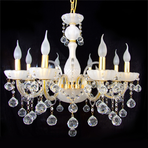 white dish crystal pendant lamp