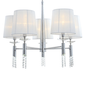 pendant lamp with crystal and fabric shade DP805-1312538