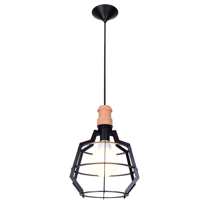 Top sales New style  iron metal hanging lamp Matt black metal frame pendant light-Top sales New style  iron metal hanging lamp Matt black metal frame pendant light