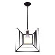 Custom made hot sale modern square iron metal frame  chandelier black pendant lamp