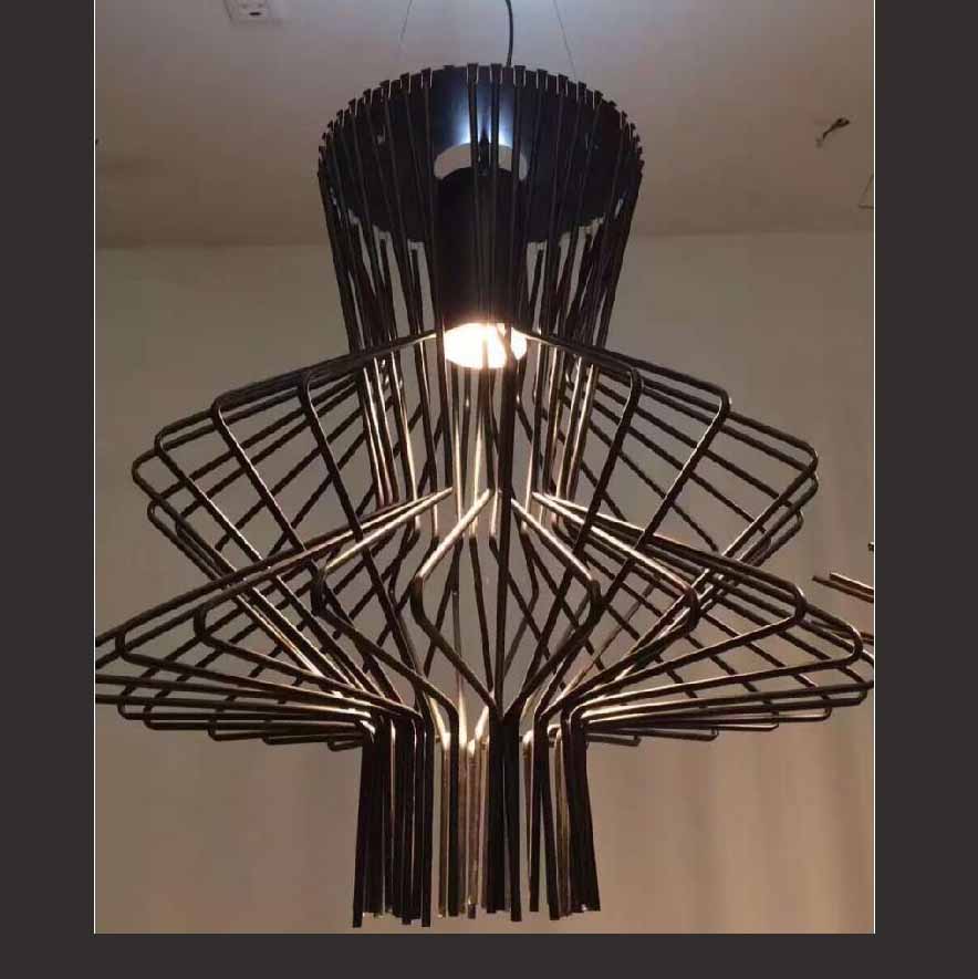iron craft Chandelier Light Fixture  Vintage Hanging Suspension  Lamp  Art