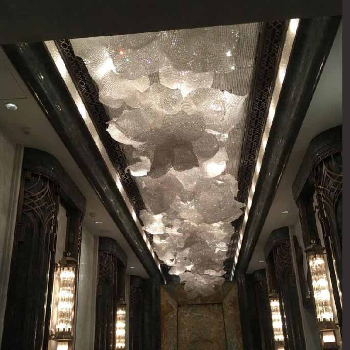 Bedroom crystal chandelier lamp post-modern clothing store bar balcony lighting